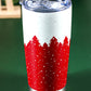 Fiery Red Christmas Tree Elk Print Stainless Steel Tumbler 20 OZ