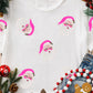 White Sequin Santa Clause Pattern Funny Christmas T Shirt