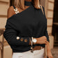 Chain Strap Cold Shoulder Button Decor Top