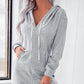 Hooded Kangaroo Pocket Design Stretchy Waist Cuffed Jumpsuit