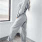 Hooded Kangaroo Pocket Design Stretchy Waist Cuffed Jumpsuit