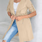 Roll Tab Sleeve Drawstring Trench Coat