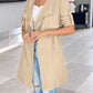 Roll Tab Sleeve Drawstring Trench Coat