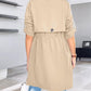 Roll Tab Sleeve Drawstring Trench Coat