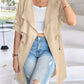 Roll Tab Sleeve Drawstring Trench Coat