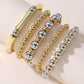 Gold 5Pcs Stackable Beaded Stretch Bracelets