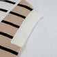 Black Stripe Colorblock Quarter Zip Collar Sweater Vest