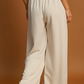 Apricot Loop Drawstring Casual Wide Leg Pants