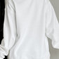 White Chenille Bowknot Graphic Drop Shoulder Baggy Sweatshirt