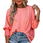 Pink Smocked Wrist Shift Top