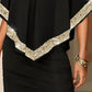 Contrast Sequin Cloak Sleeve Bodycon Dress