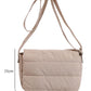 White Solid Minimalist Foldover Puffer Crossbody Bag