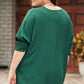 Green Smocked Wrist Shift Top