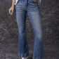 Sky Blue Slight Distressed Medium Wash Flare Jeans