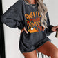 Gray Sweeter Than Pumpkin Pie Graphic Thanksgiving Corded Sweatshirt