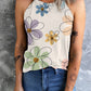 Beige Sweet Floral Tank Top