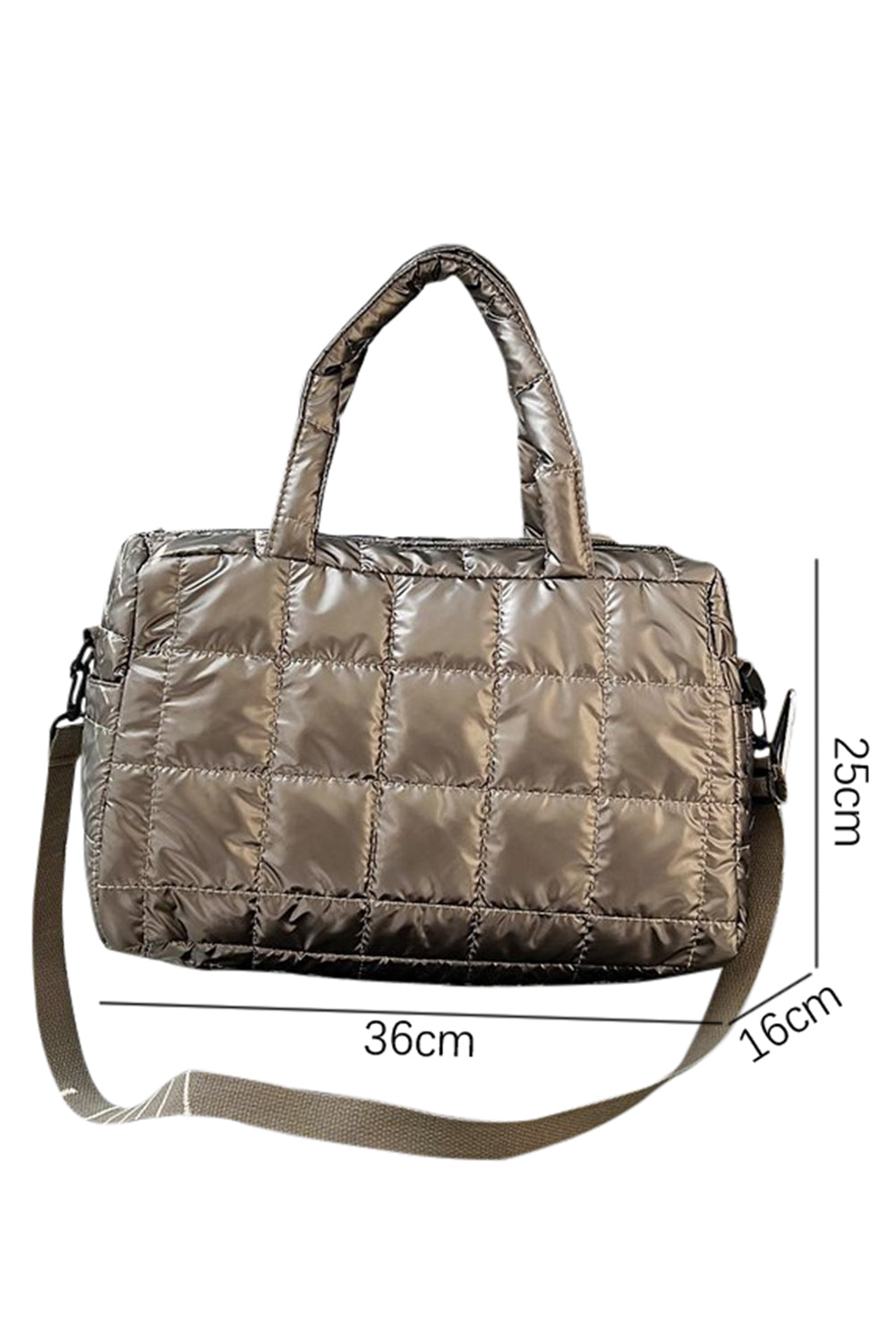 Gold Large Capacity Quilted Puffer Tote Bag