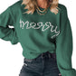 Blackish Green Pearl Beaded Merry Casual Sweater