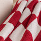 Fiery Red Plush Checkered Print Sofa Blanket 127*152cm