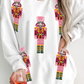 White Christmas Nutcracker Graphic Corded Baggy Sweatshirt