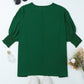 Green Smocked Wrist Shift Top