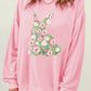 Pink Floral Bunny Printed Crewneck Easter Fashion Sweatshirt