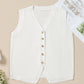 White V Neck Buttoned Sweater Vest