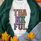 White Heat-transfer Printed THANKFUL Letter Graphic T Shirt