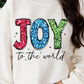 White JOY to the world Ribbed Crewneck Pullover Sweatshirt