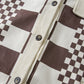 Brown Checkered Print Patchwork Corduroy Shacket