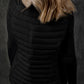 Black Plush Collared Quilted Zipped Puffer Vest