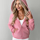 Zip Up Kangaroo Pocket Design Fleece Lined Thermal Hoodie