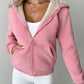 Zip Up Kangaroo Pocket Design Fleece Lined Thermal Hoodie