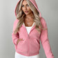 Zip Up Kangaroo Pocket Design Fleece Lined Thermal Hoodie