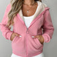 Zip Up Kangaroo Pocket Design Fleece Lined Thermal Hoodie