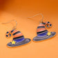 Carrot Star Witch Hat Halloween Hook Earrings