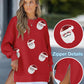 Christmas Sequin Letter Pattern Casual Dress Side Zipper Design Pullover Sweatshirt