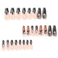 Black Halloween Pattern Long Coffin Shape False Nail Set