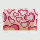 Pink Valentines Fashion Heart Printed Canvas Cosmetic Bag