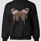 Butterfly Pattern Fleece Lined Sweatshirt Long Sleeve Crewneck Casual Loose Vintage Pullover Tops