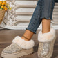 Gold Sequin Plush Lined Thick Sole Snow Boots