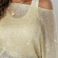 2 Piece Skew Neck Long Sleeve Hollow out Cover Up Basic Tank Casual Sweater Set