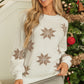 White Snowflake Christmas Tunic Sweater