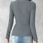 Button Detail Long Sleeve Top