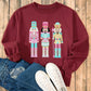 Burgundy Nutcracker Graphic Drop Shoulder Christmas Sweatshirt