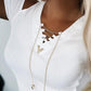 Cold Shoulder Chain Decor Ribbed Top