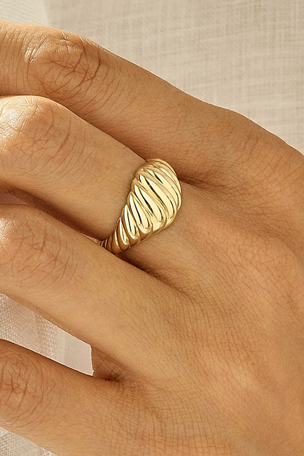 Gold Plated Vintage Croissant Ring