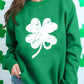 Dark Green St. Patricks Lucky Clover Graphic Sweatshirt