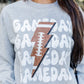 Gray GAME DAY Lightning Rugby Football Print Pullover Sweatshirt