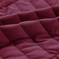 Burgundy Plush Collared Quilted Zipped Puffer Vest